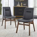 Black Faux Leather Dining Chair, Set of 2 I935902
