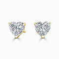 18K Yellow Gold Heart Cut Moissanite Stud Earrings F3929