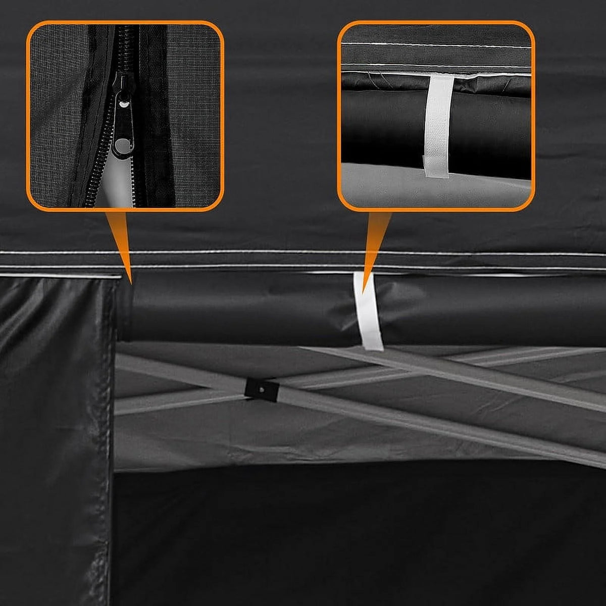 2x2m Pop-up Gazebo Canopy Tent with 4 Side Panels & Carry Bag Steel Frame Waterproof U391976