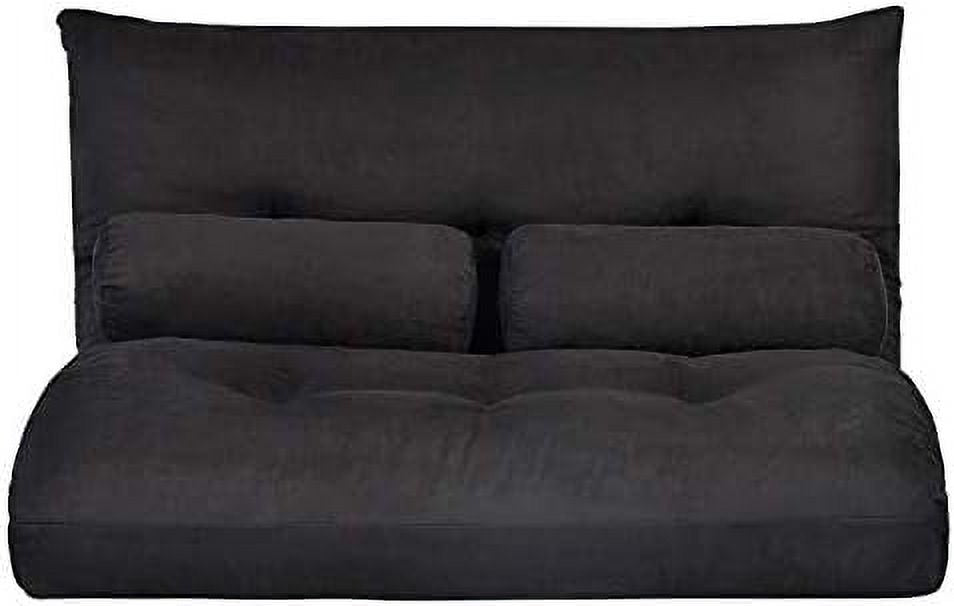 Adjustable Fabric Floor Couch Sofa Bed with Two Pillows Y30561