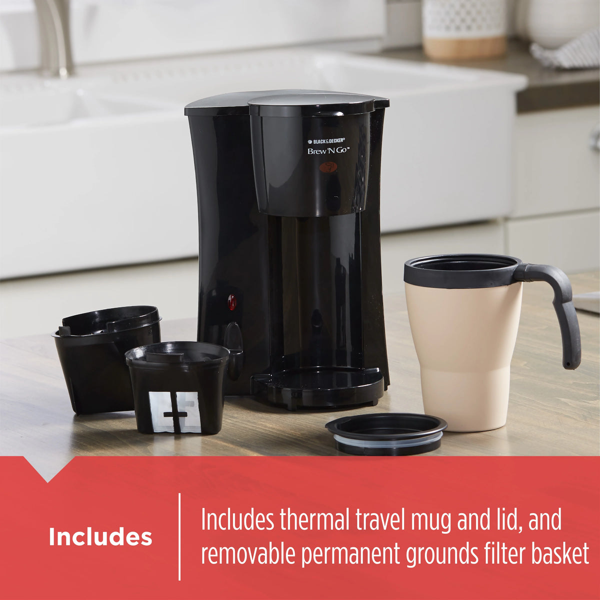 Personal Coffeemaker with Travel Mug E46127