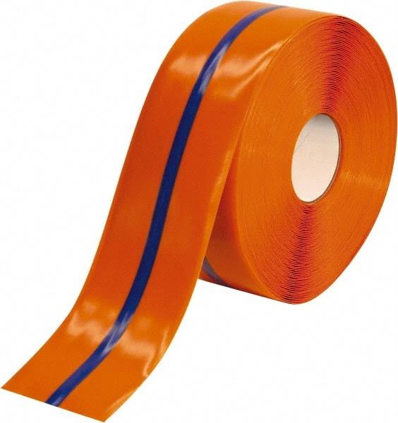 Orange & Blue Striped PVC Floor Tape V868