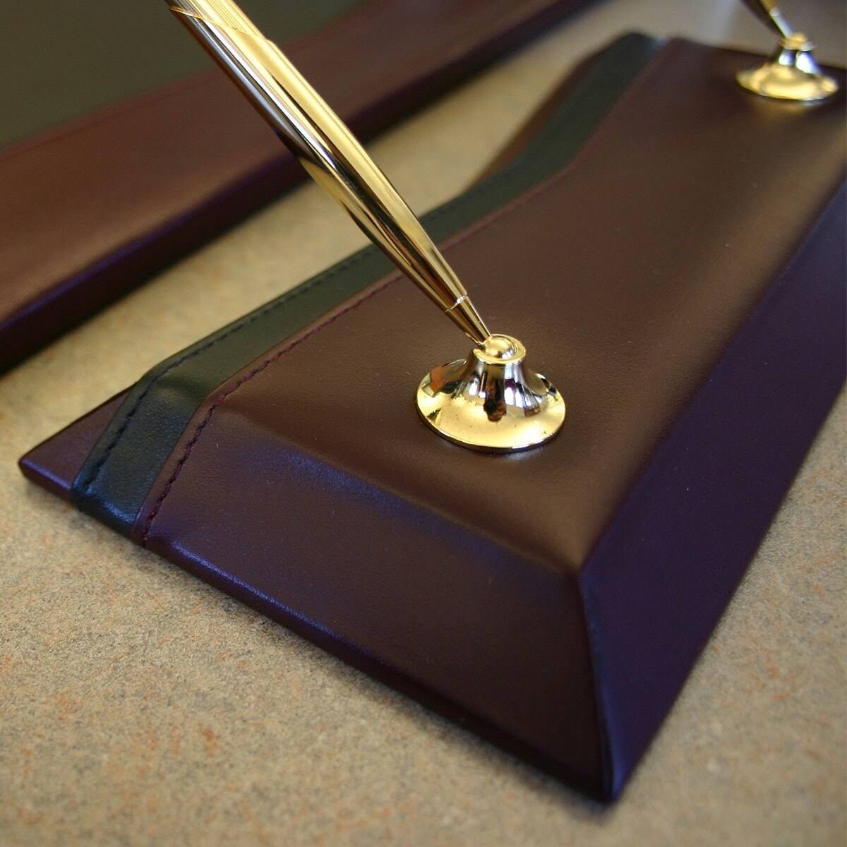 Burgundy Leather Double Pen Stand R225