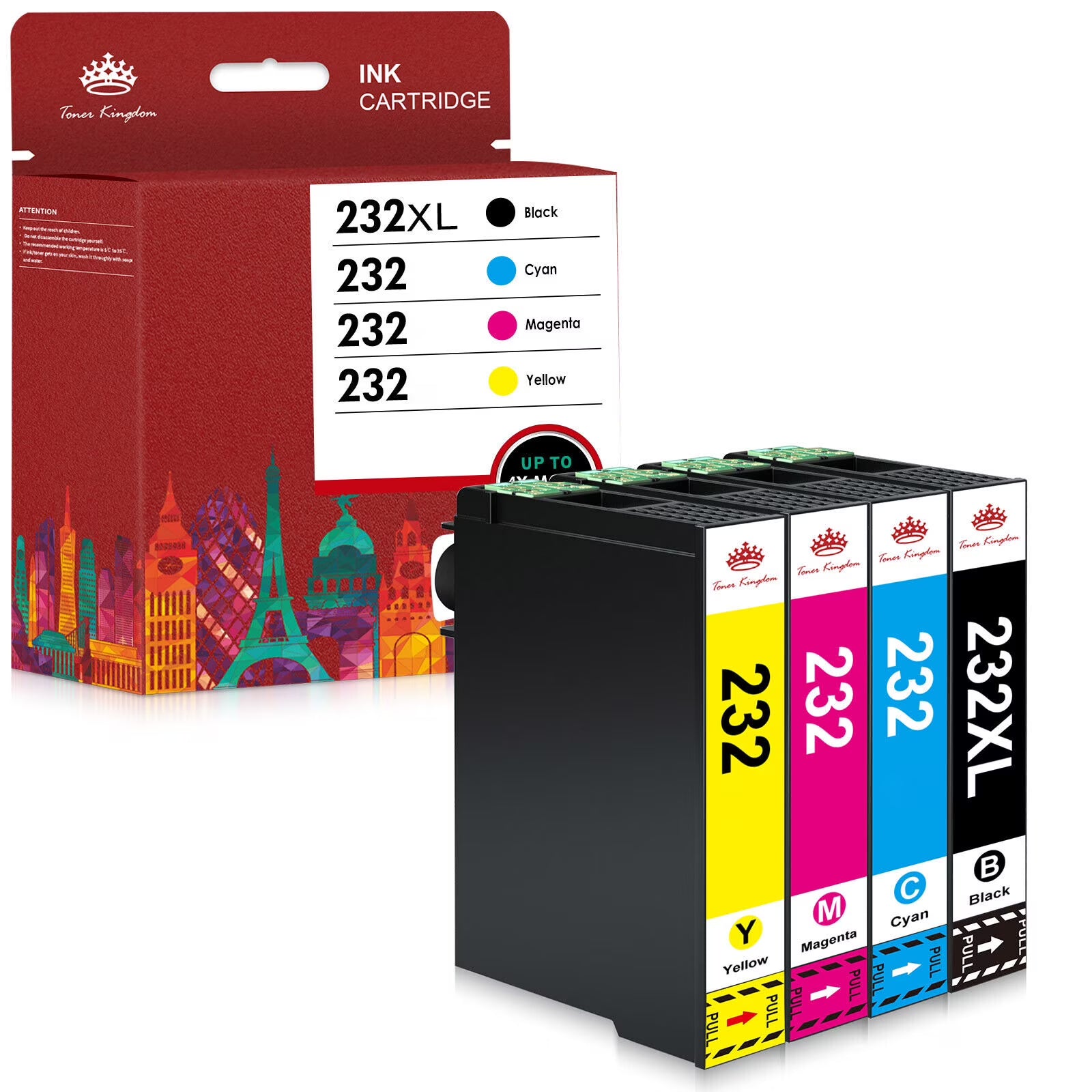 232XL Ink Cartridges 4 Pack Black Cyan Magenta Yellow G1037