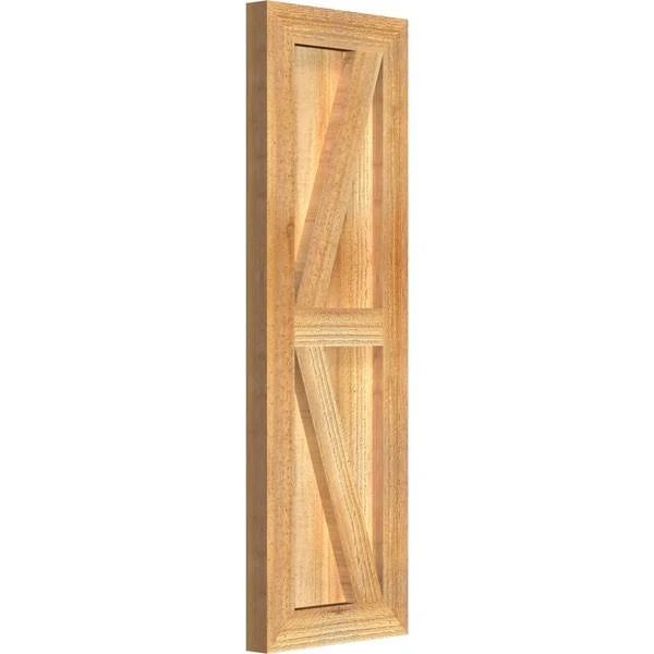 Rough Sawn Western Red Cedar Framed Board-n-Batten Shutters with Z-Bar F1745