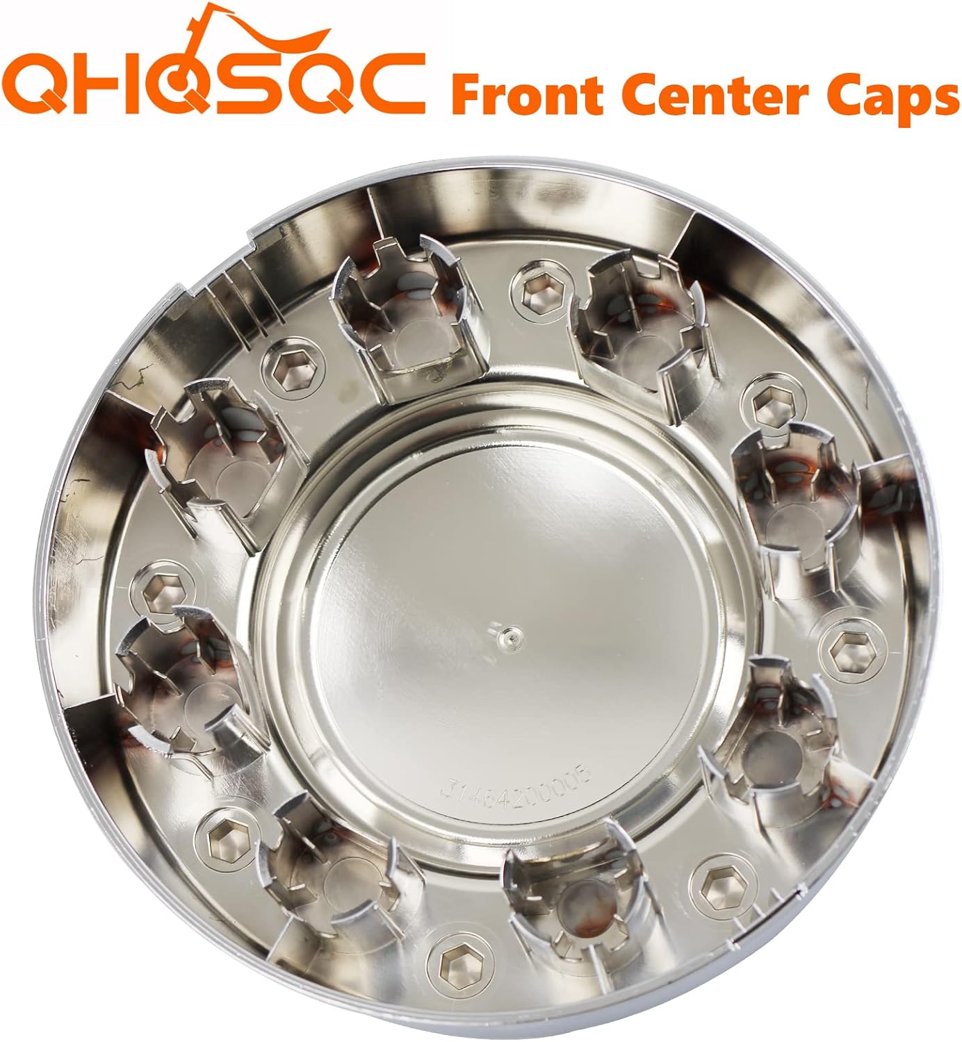 Chrome Front Center Hub Cap Wheel Cover for Dodge Ram 3500, Pack of 2 H9615