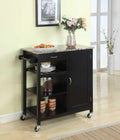 Black Finish Wood Kitchen Storage Cabinet Cart Z2252