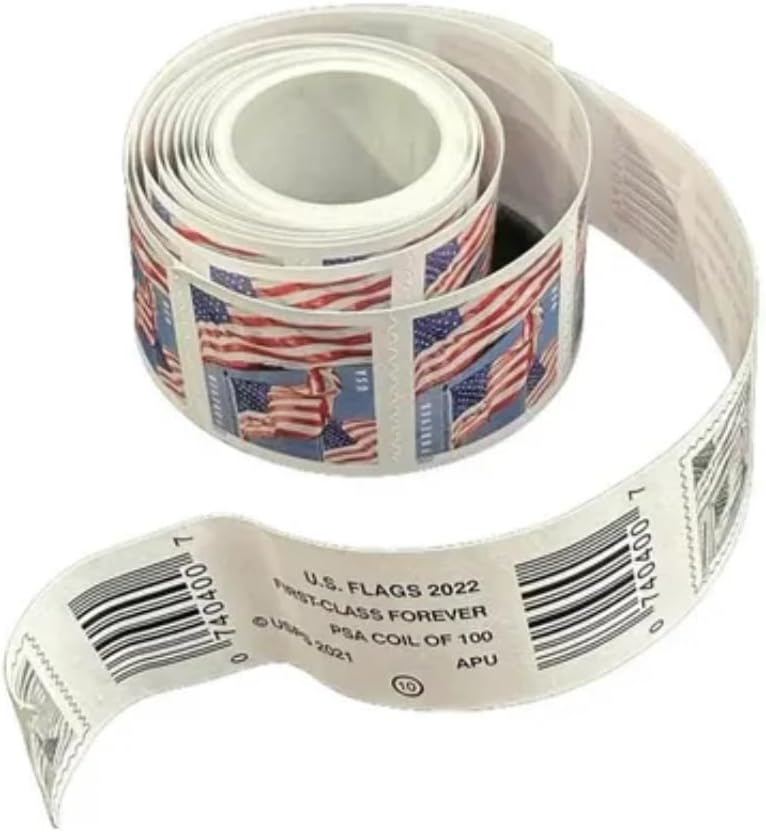 100 Roll US Flag Postage Stamps B60806