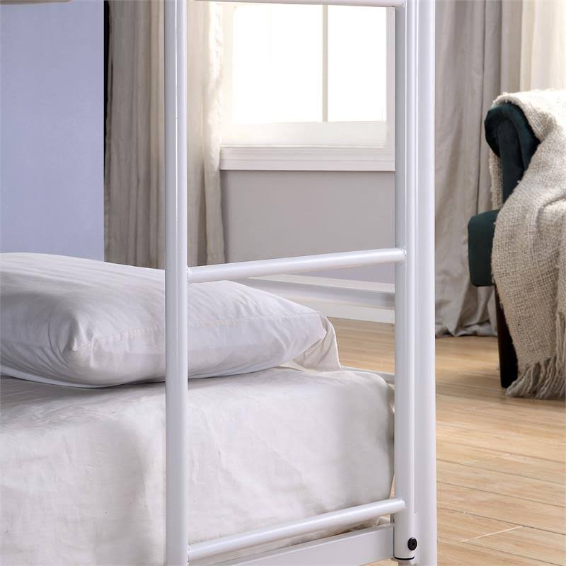 White Metal Twin Triple Bunk Bed H11773