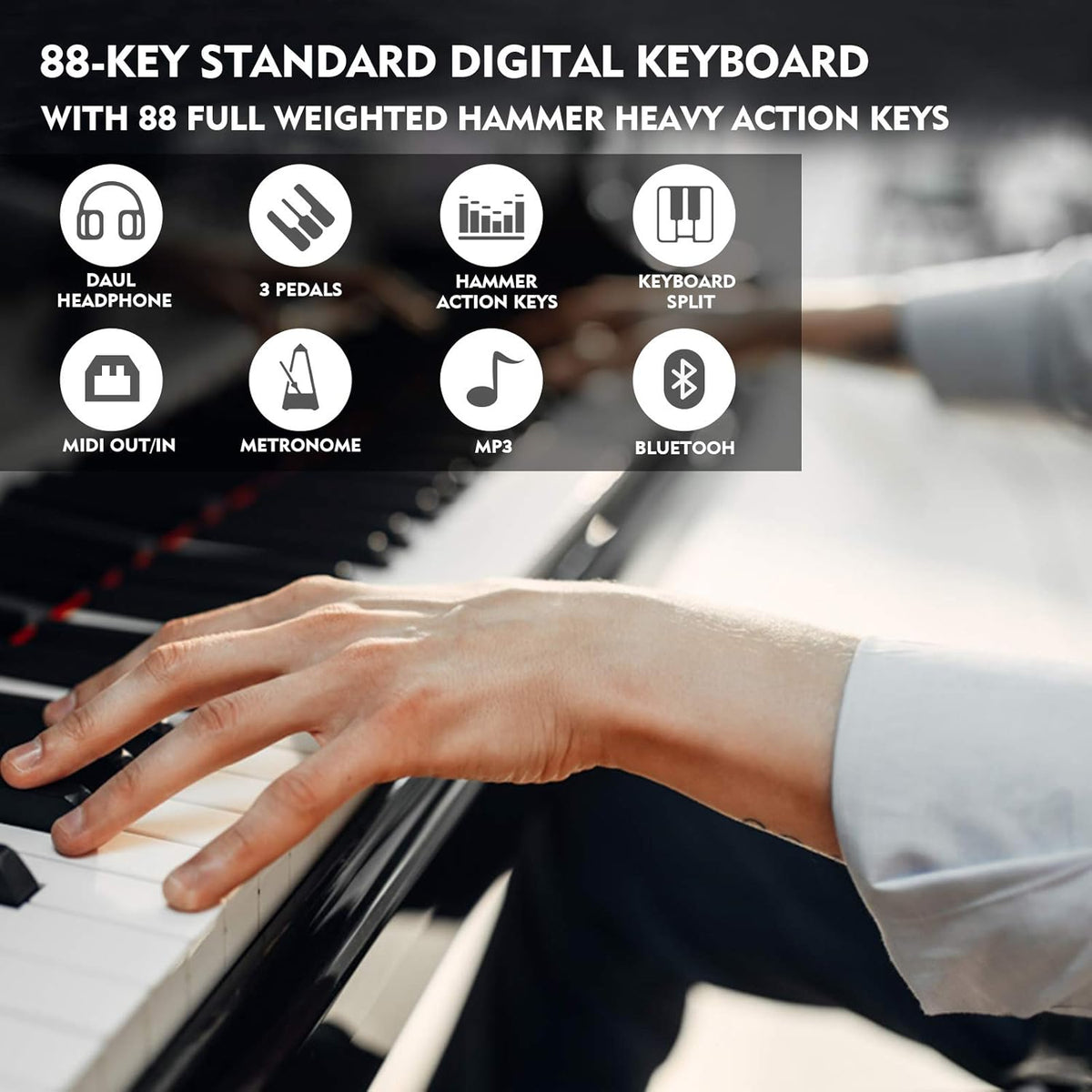 Brown 88 Key Weighted Hammer Action Digital Piano O882033