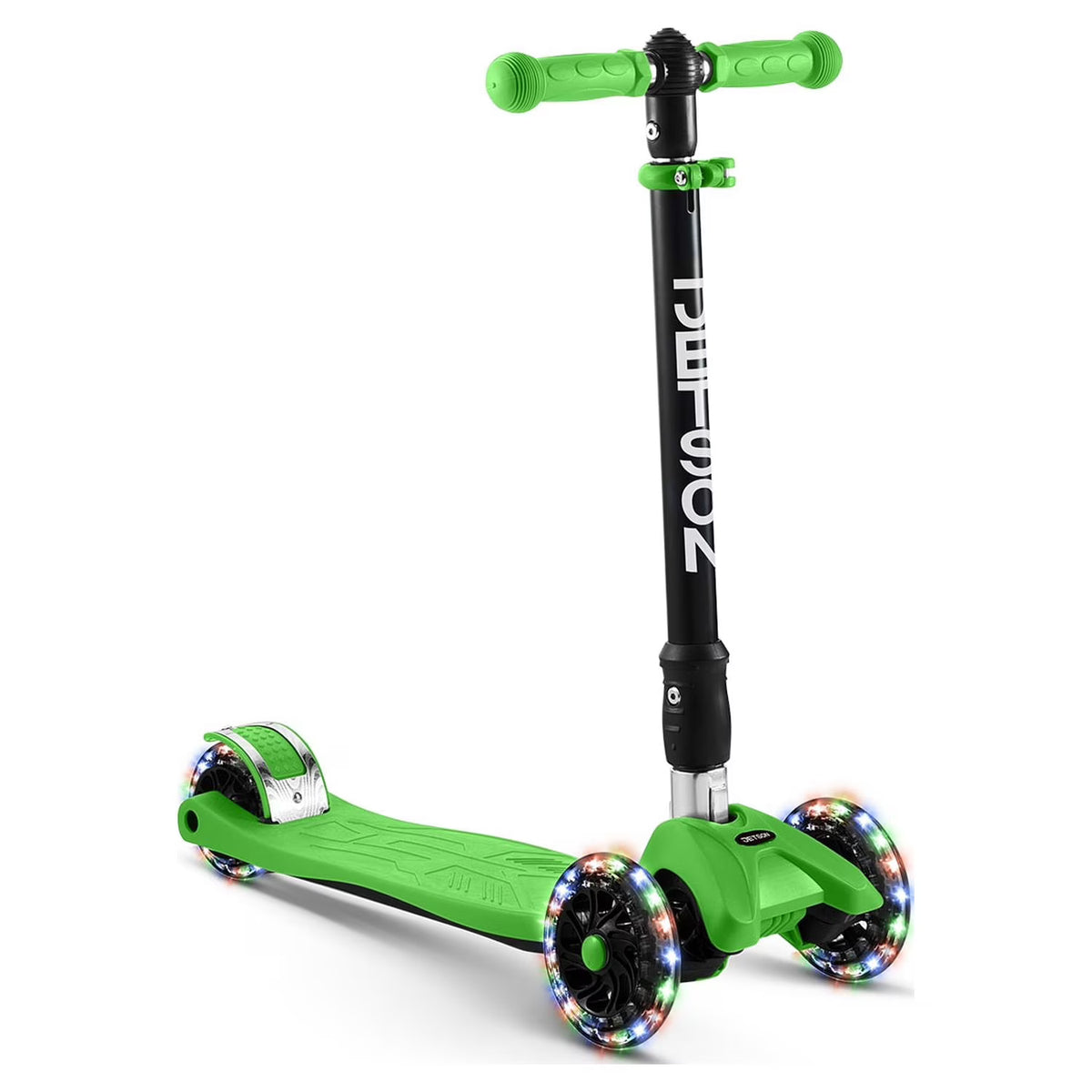 Green Twin Kick Scooter with LED Light up Wheels U53268