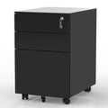Black Metal 3 Drawer Lockable File Cabinet Q875
