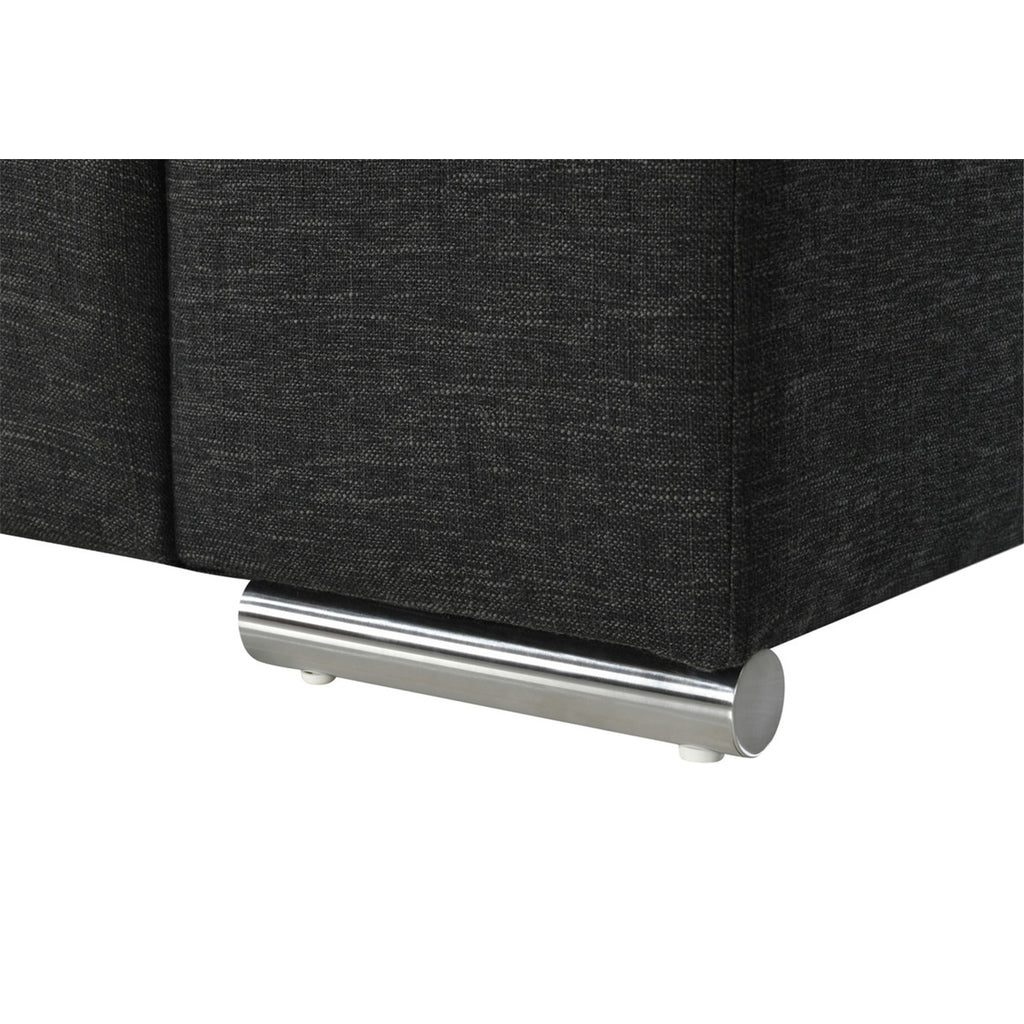Black Linen Fabric Loveseat O20936
