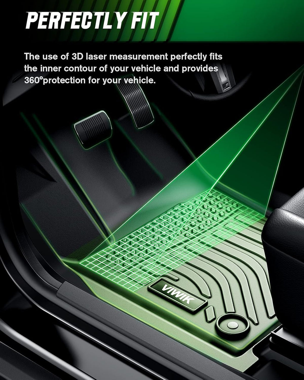 Black TPE All Weather Floor Mats Q3884