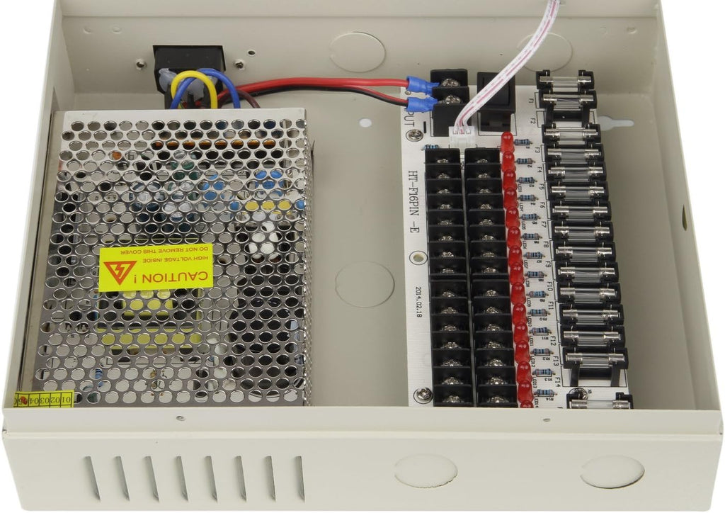 16 Channel Port 12V DC 10 Amp Power Supply Box with Glass Fuse Z76440