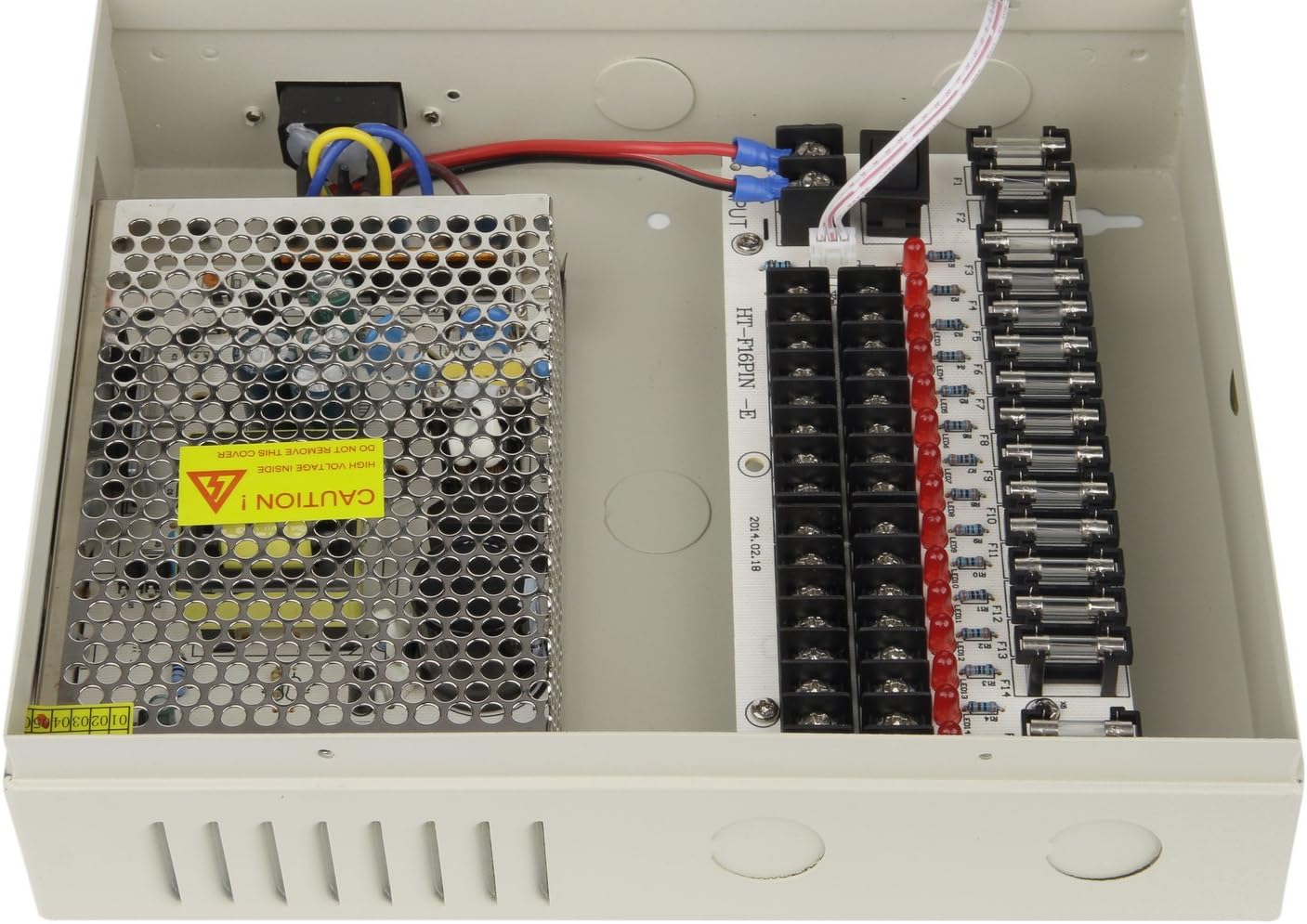 16 Channel Port 12V DC 10 Amp Power Supply Box with Glass Fuse Z76440
