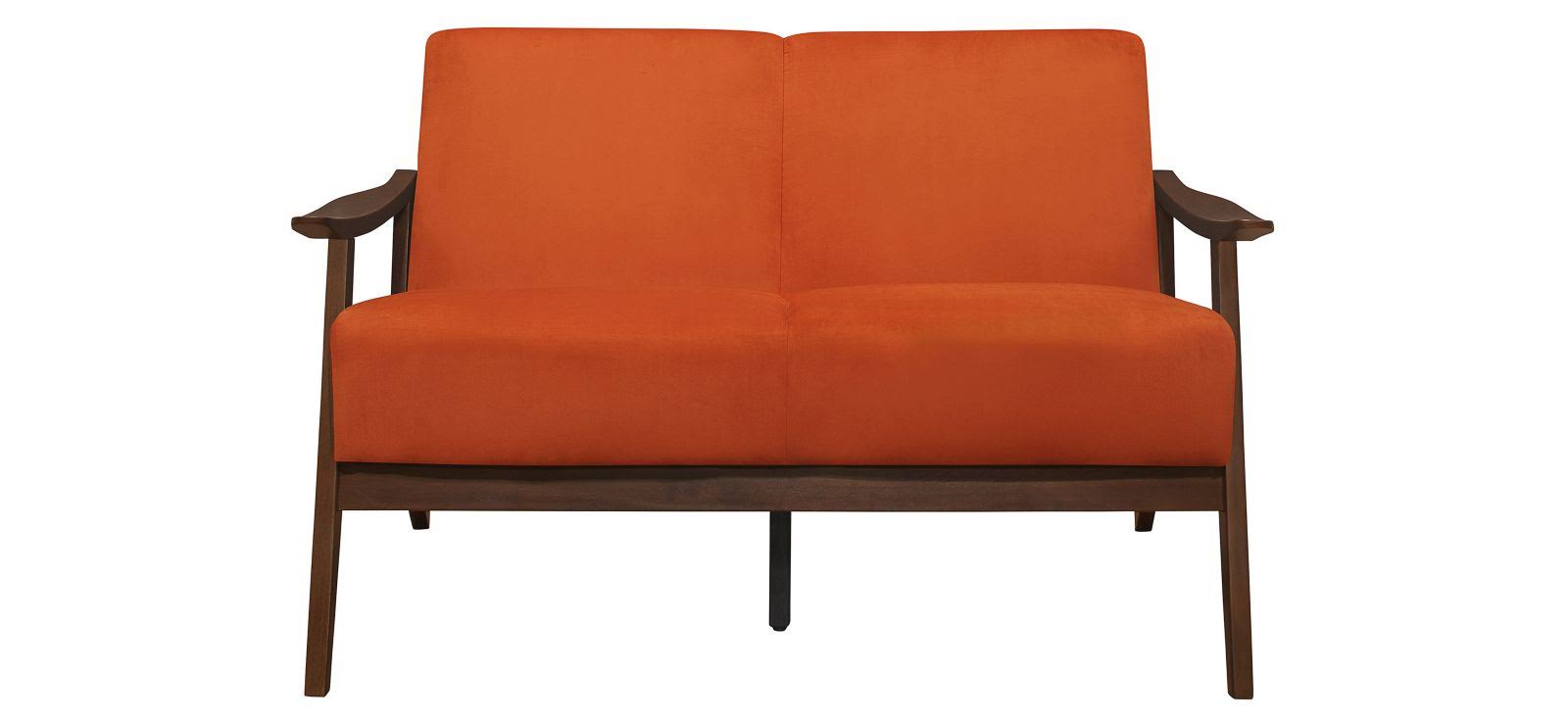 Orange Velvet Loveseat A960437