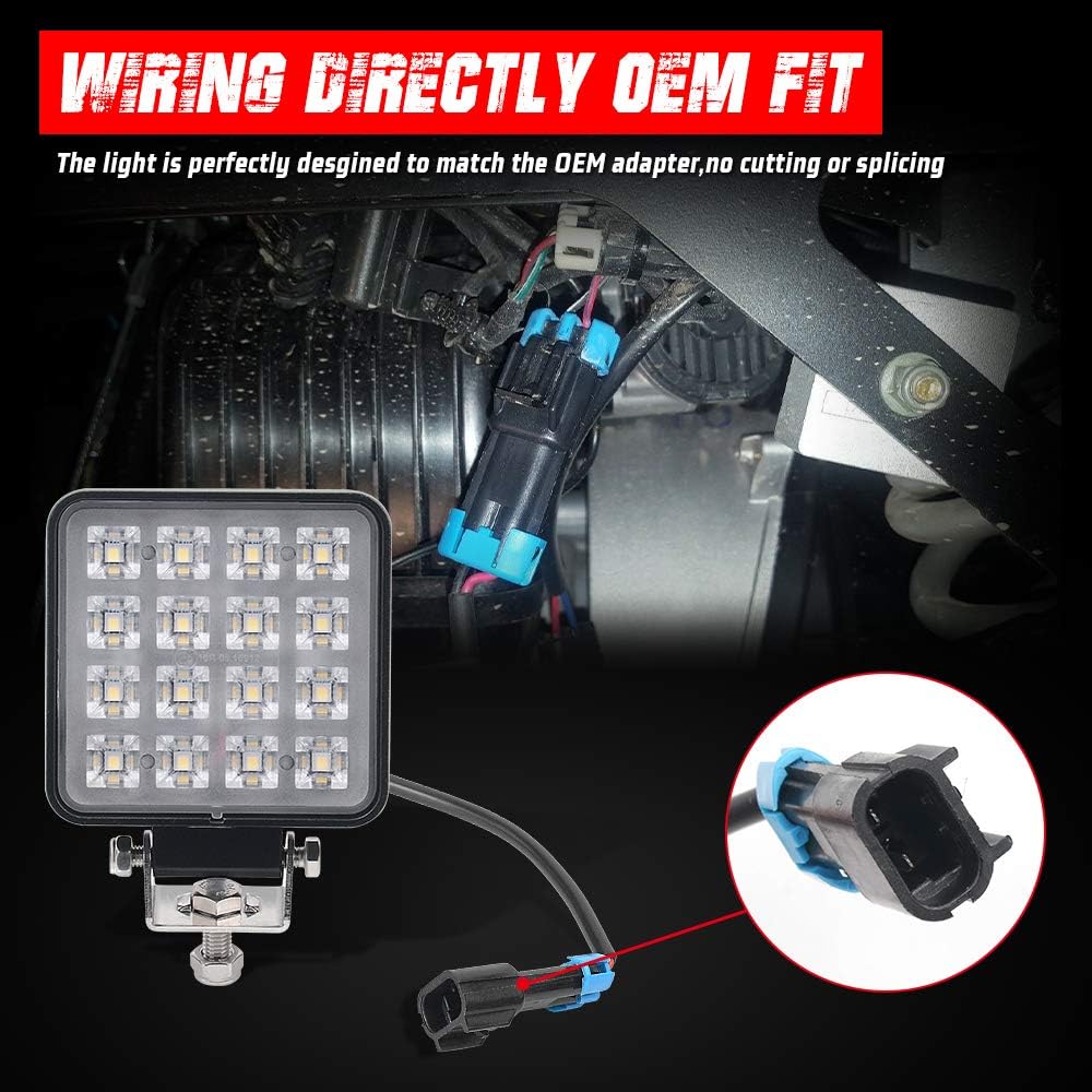 27W LED Backup Light for Polaris Ranger Crew 1000 XP Rear Below Cargo Reverse Flood Light Bar Pack of 2 E13663
