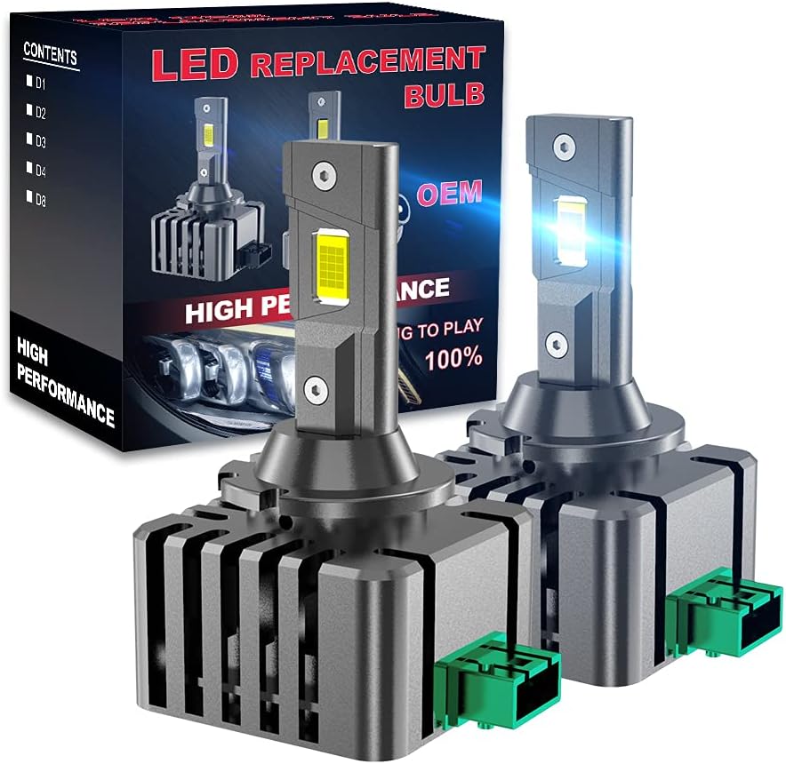D8 LED Headlight Bulbs 45W 4000LM 6500K White Pack of 2 B67359