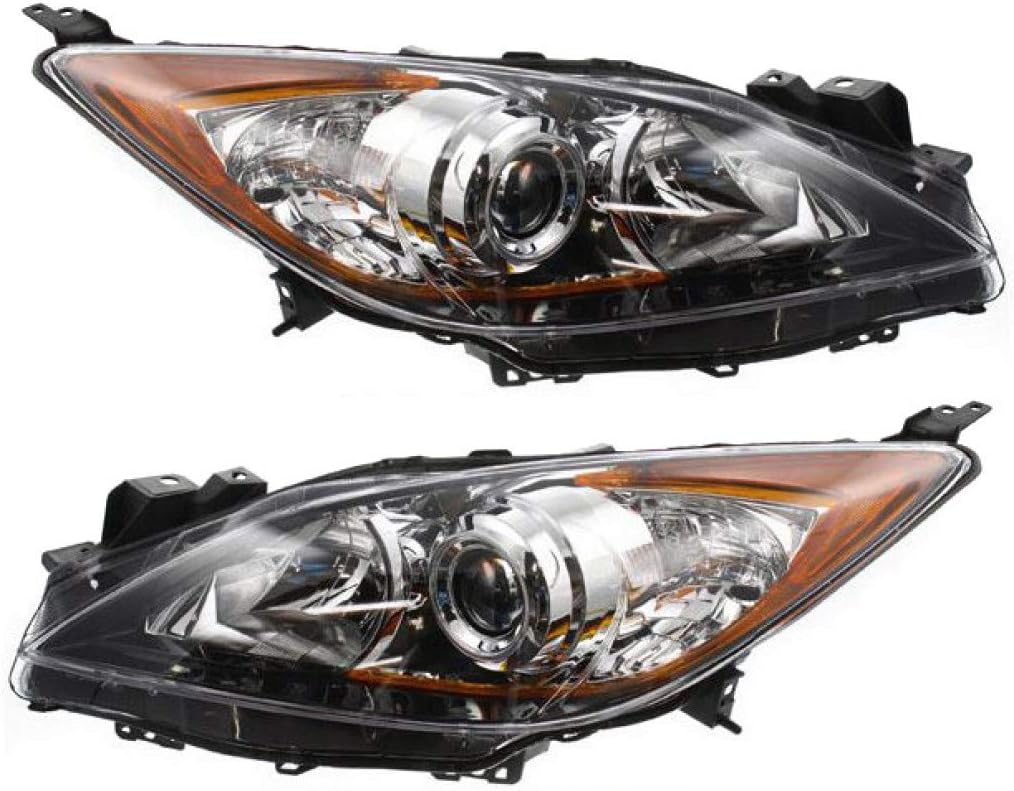 Mazda 3 Headlight Assembly 2010 2011 Pair Halogen I95107