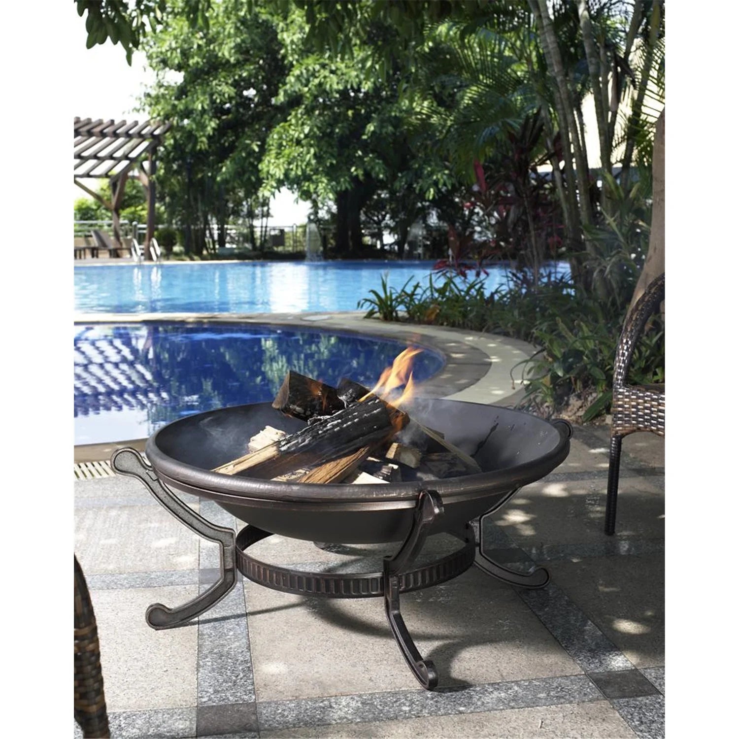 Black Patio Fire Pit Bowl F518825