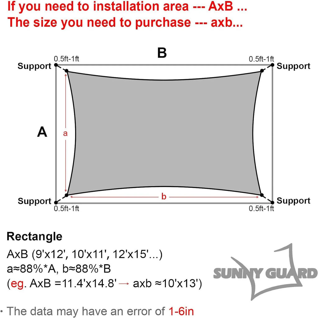 Sand Rectangle Sun Shade Sail C605