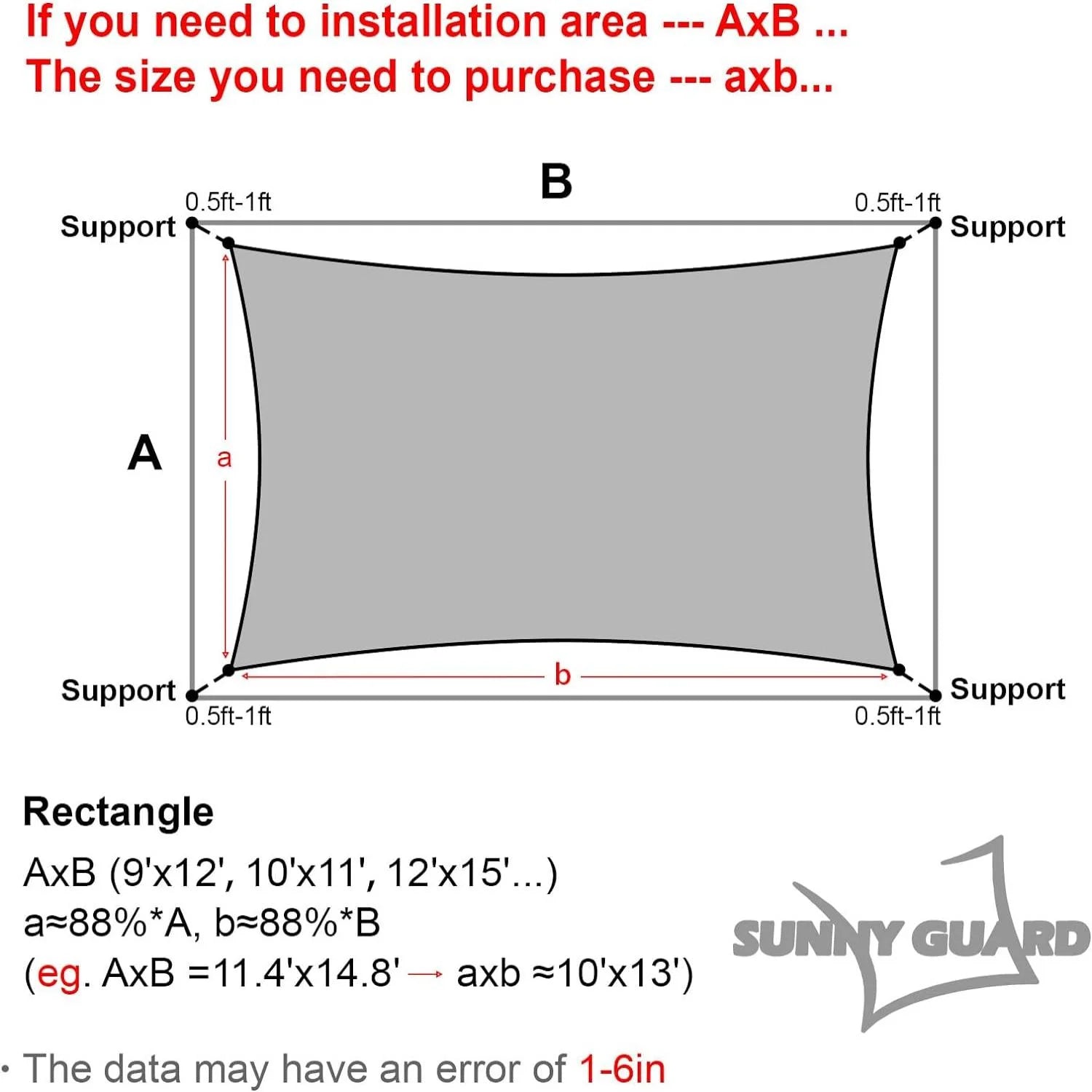 Sand Rectangle Sun Shade Sail C605