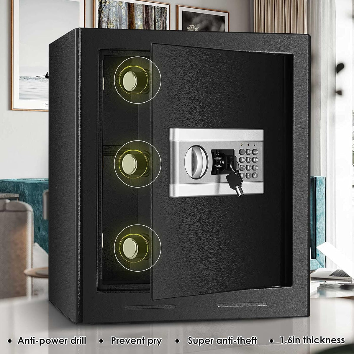 Fireproof Waterproof Digital Safe Box with Keypad Lock M45361