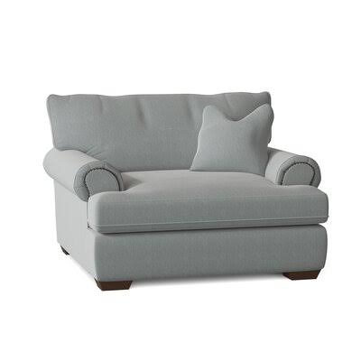 Armchair with Sunbrella Fabric and Black Nickel Nailhead Detail T5503