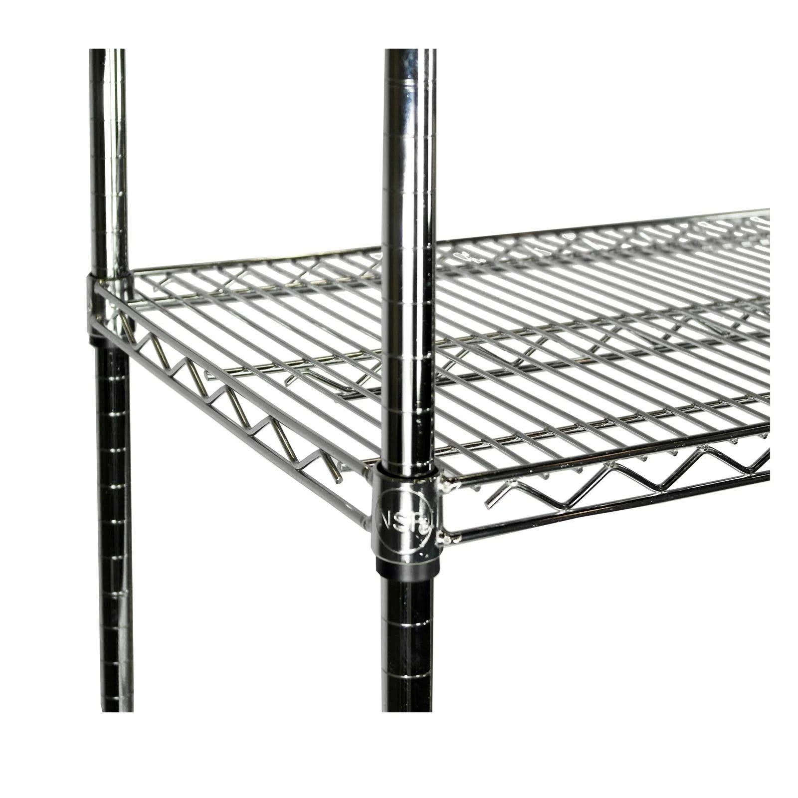 Chrome Wire Shelving Unit, 4 Shelves K645