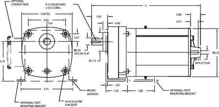 AC Gearmotor, 95 RPM, 115V H7583