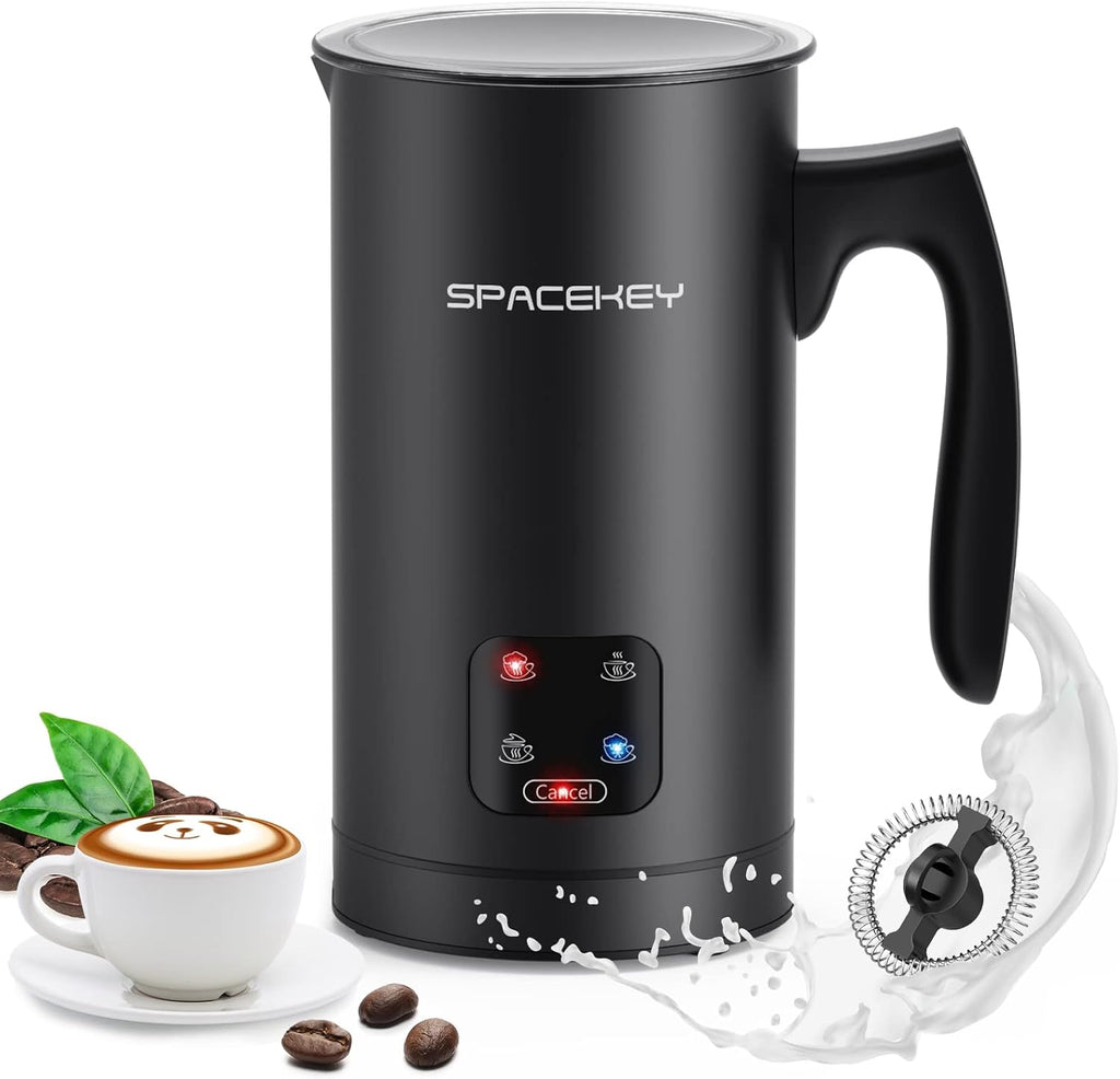 Black Pack of 2 Stainless Steel Electric Milk Frother and Steamer M8771