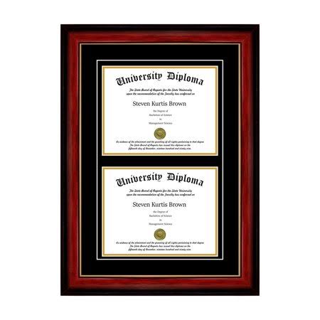 Double Diploma Frame with Double Matting W118