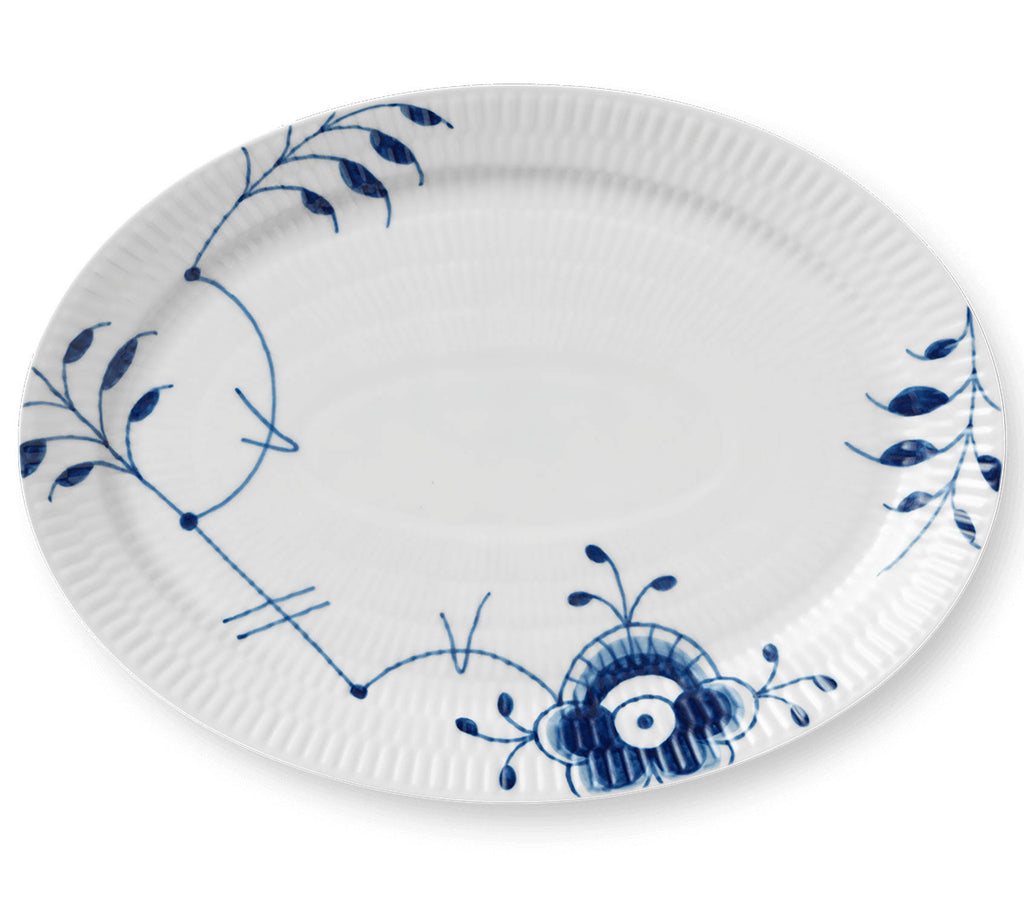 Blue Fluted Mega Oval Plate I392754