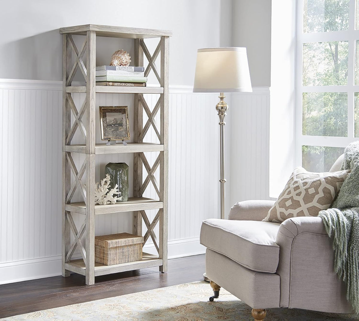 Coastal Sand Eight Shelf Tall Bookcase C7796