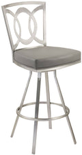 Gray and Stainless Steel Swivel Barstool D87710