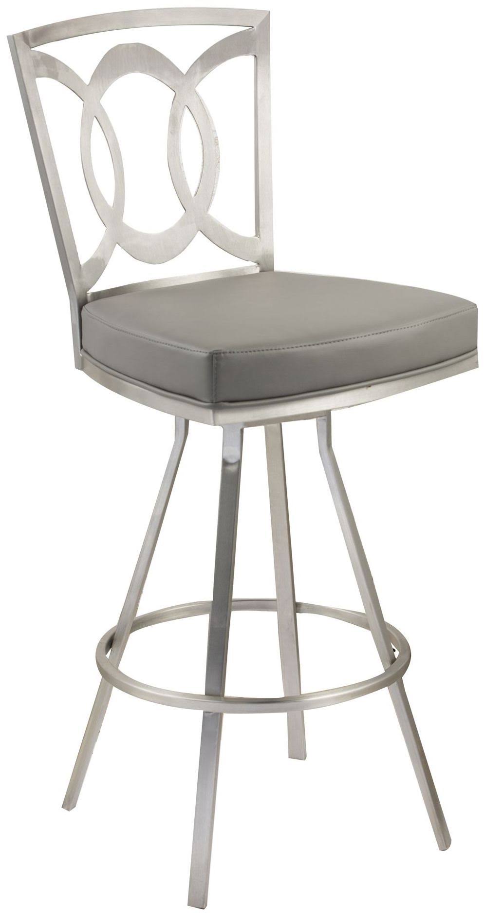 Gray and Stainless Steel Swivel Barstool D87710