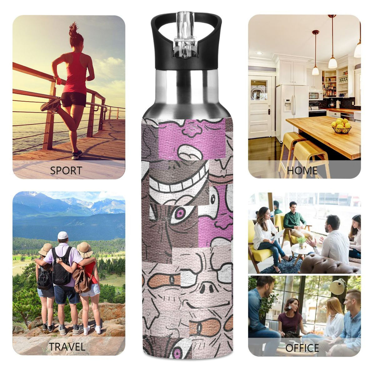 Stainless Steel Insulated Water Bottle with Straw Lid C48842