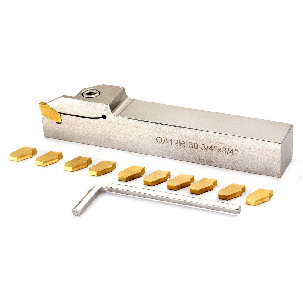 3/4 Indexable Lathe Grooving Parting Holder with 10 Pieces Carbide Inserts Z100