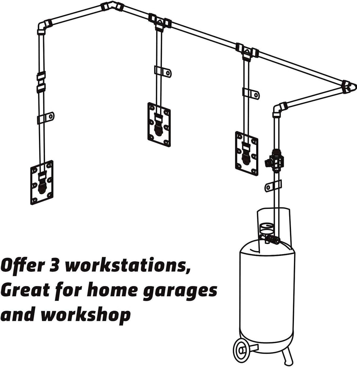 49PCS 3/8 Inch Nylon Compressed Air Pipe Kit with Cutter, Tees, Mounting Clips, Connectors R30866