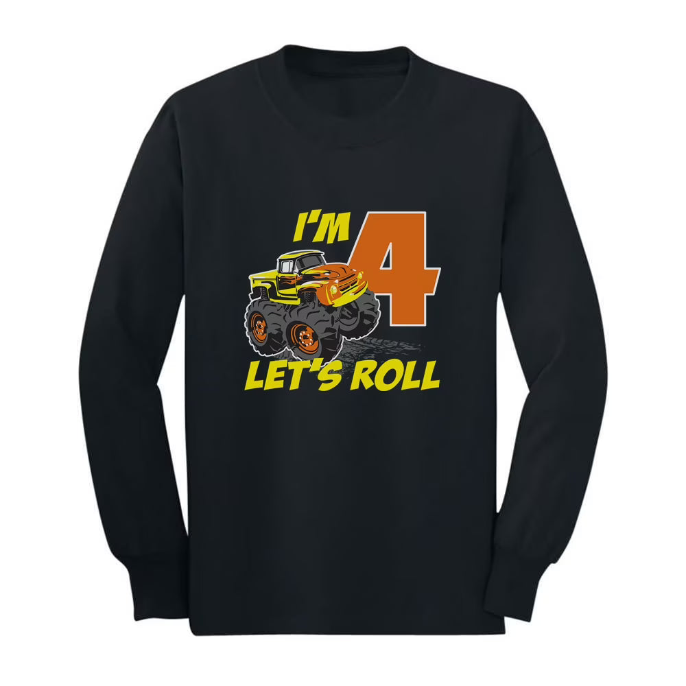 Truck Theme Birthday T-Shirt for 4 Year Old Boys O447587