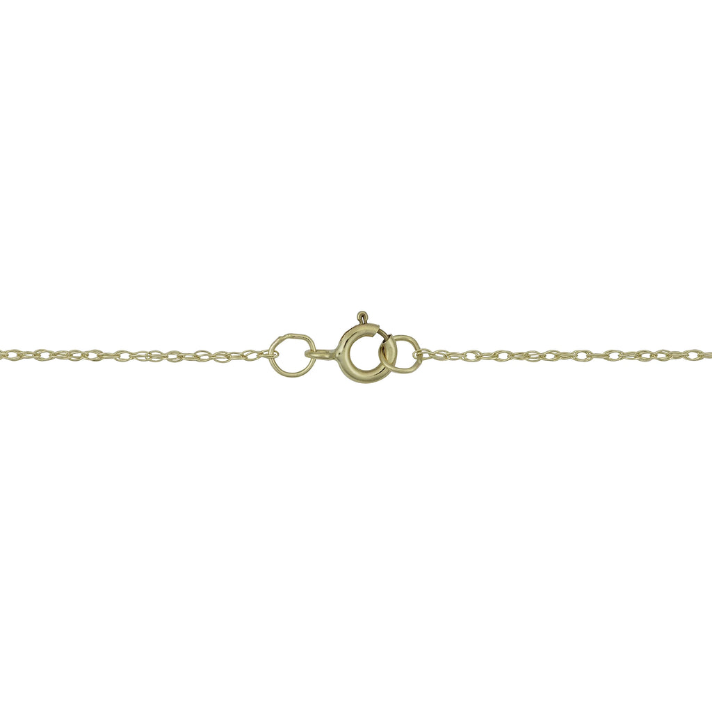 10k Yellow Gold High Polish Cross Pendant Rope Chain Necklace 18 inch K7816