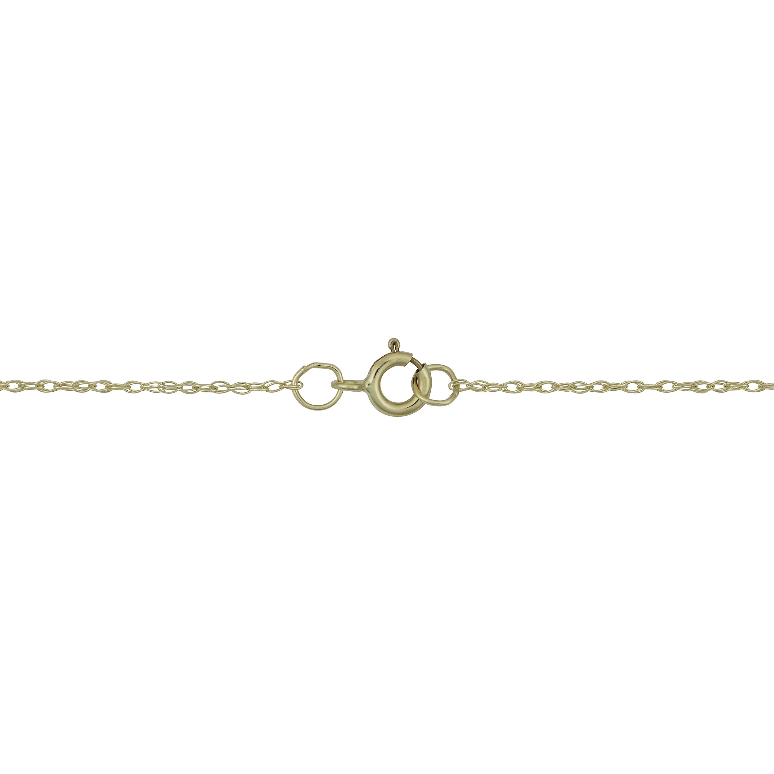 10k Yellow Gold High Polish Cross Pendant Rope Chain Necklace 18 inch K7816