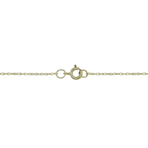10k Yellow Gold High Polish Cross Pendant Rope Chain Necklace 18 inch K7816