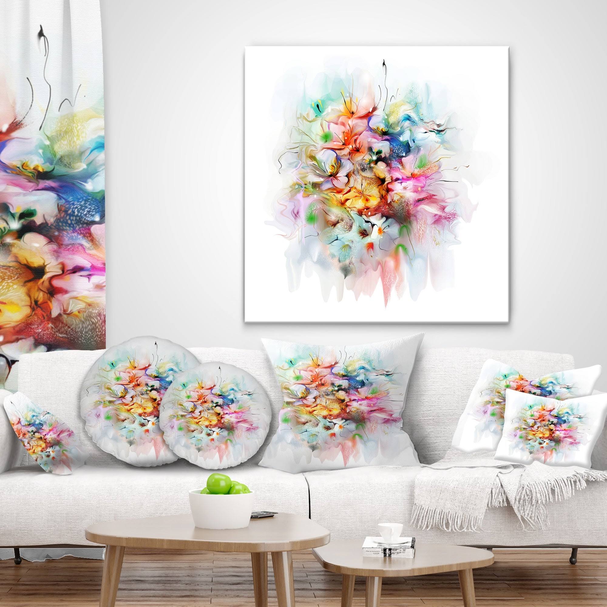 Watercolor Flowers Floral Canvas Art Print R28548