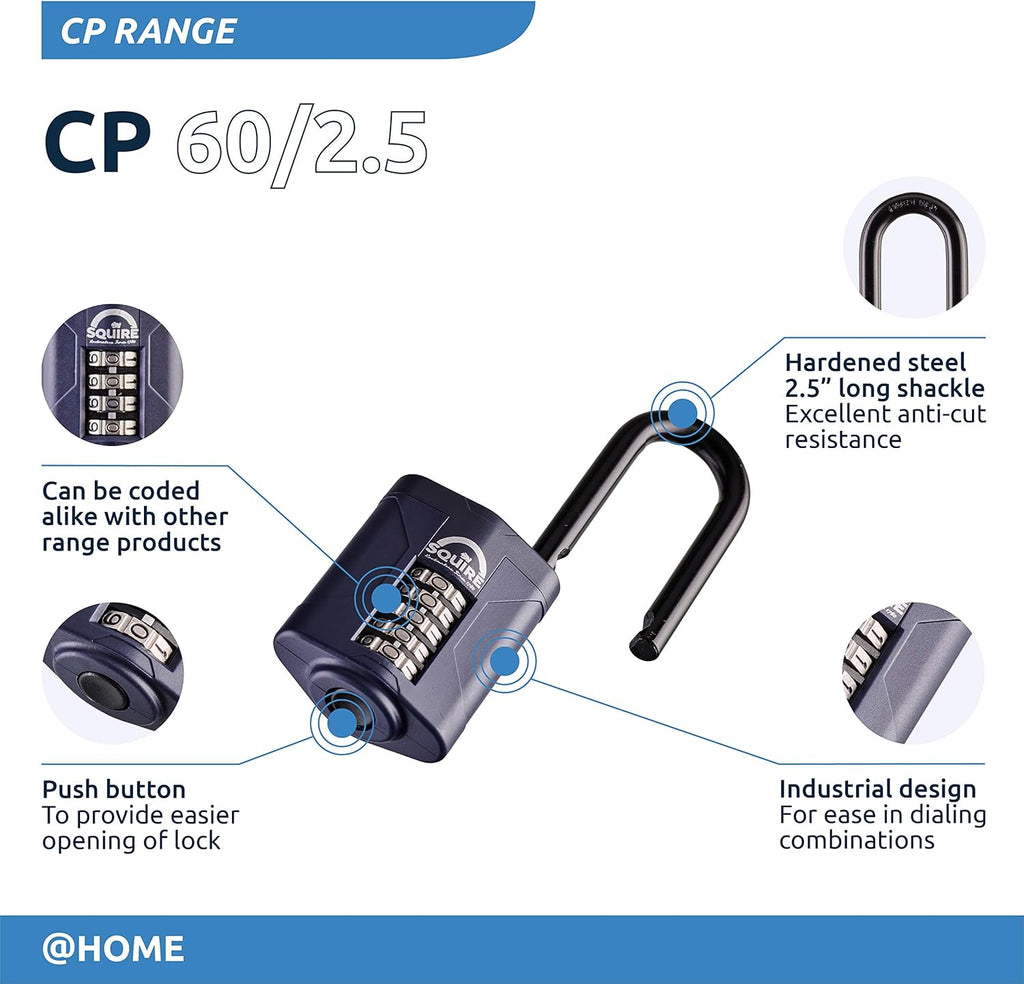 Blue 60 mm 5 Wheel Combination Padlock, Alloy Steel, Pack of 2 H7027