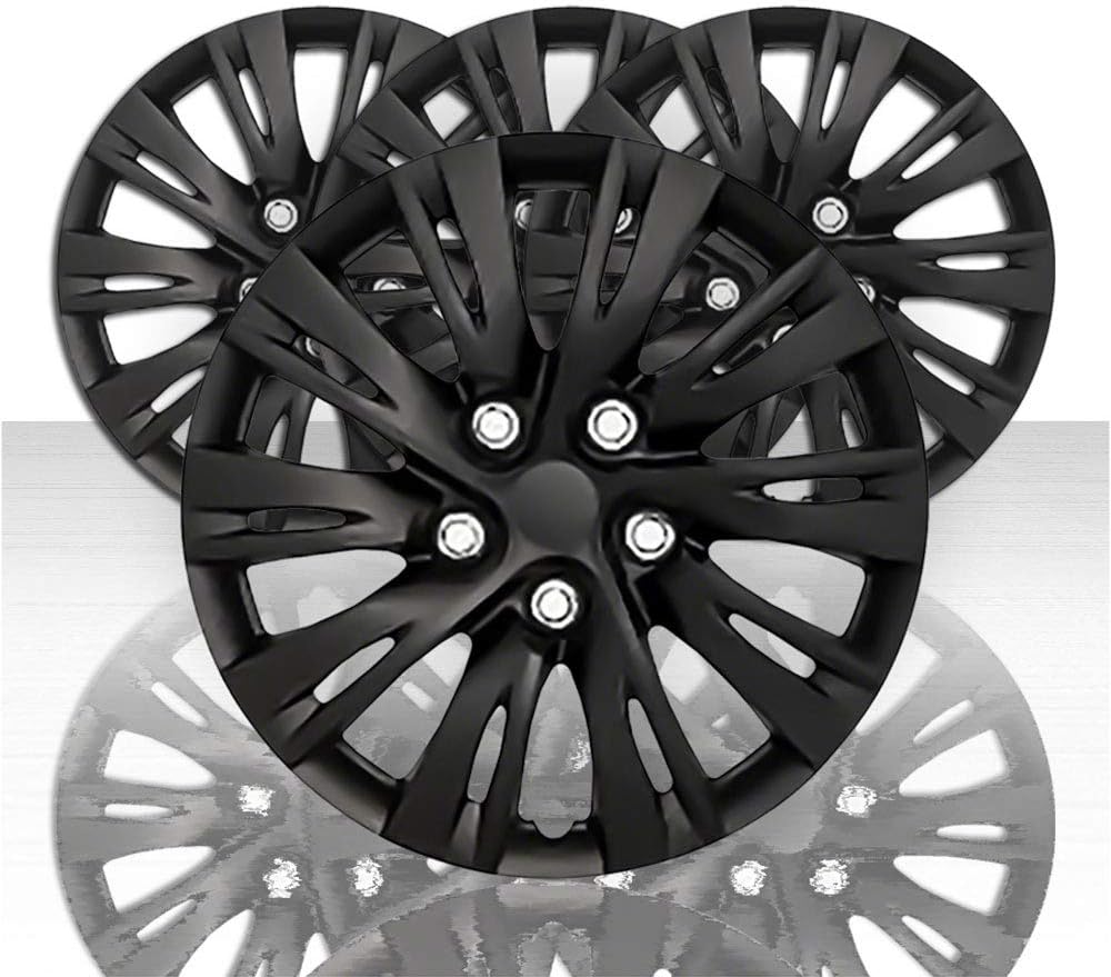 Set of 4 15" 10 Split Spoke Wheel Covers Gloss Black K911