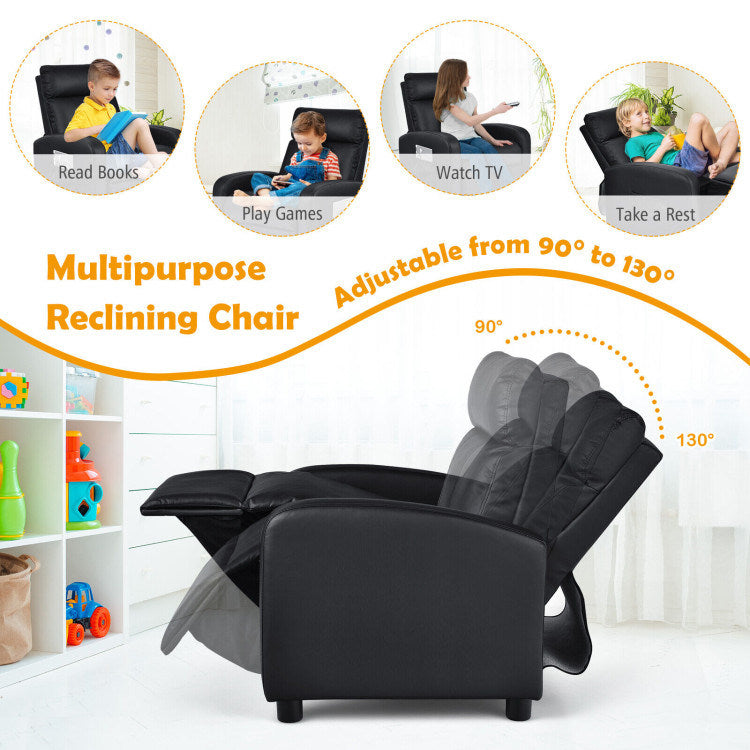 Ergonomic PU Leather Kids Recliner Lounge Sofa K8506