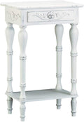 Carved White Side Table Pack of 2 N746