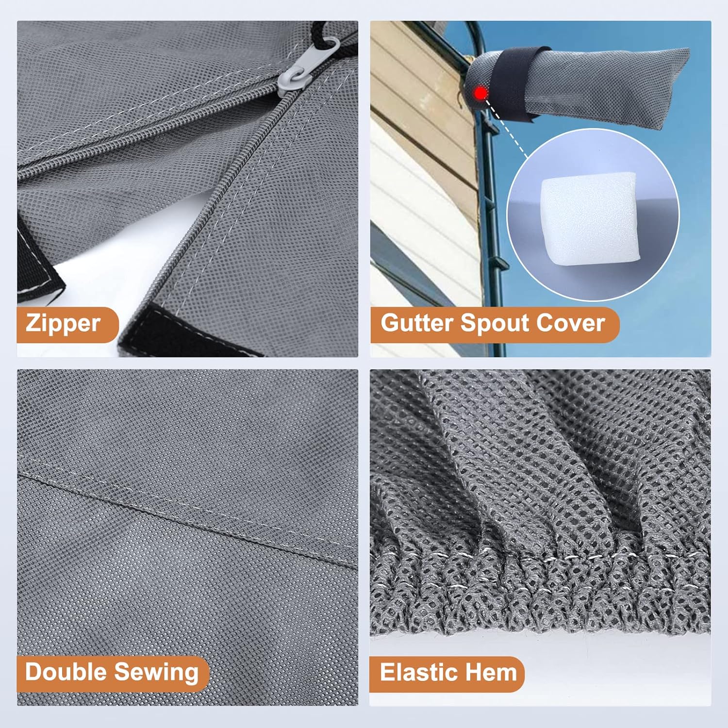 5 Layers Travel Trailer RV Cover Heavy Duty Camper Cover with Tongue Jack Cover, 2Pcs Straps & Gutter Covers N35679